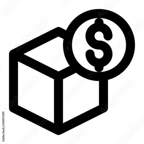 purchasing price, unit price, product price, unit cost, price outline icon