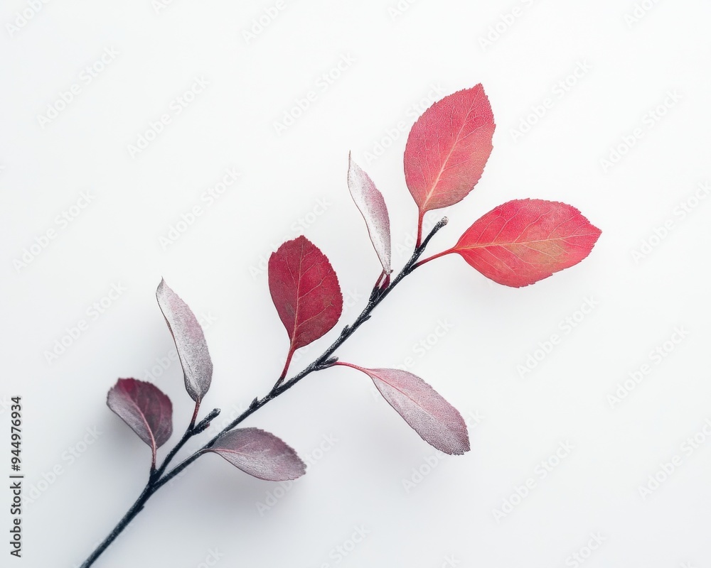 Obraz premium Elegant Plants Showcase on Minimalism White Backdrop: Capturing Vitality and Radiant Beauty, Graphic Resources, Wallpapers, illustration,