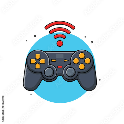 Wireless Game Controller Vector Illustration. Gaming Concept Design