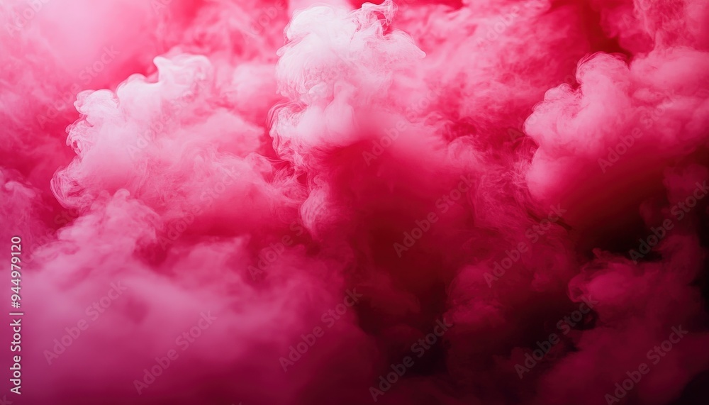 Fototapeta premium Vibrant pink smoke swirls elegantly, creating a surreal atmosphere perfect for artistic and creative projects.