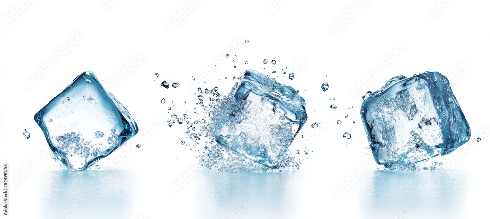 Ice cubes on white surface Ice cubes on white surface
