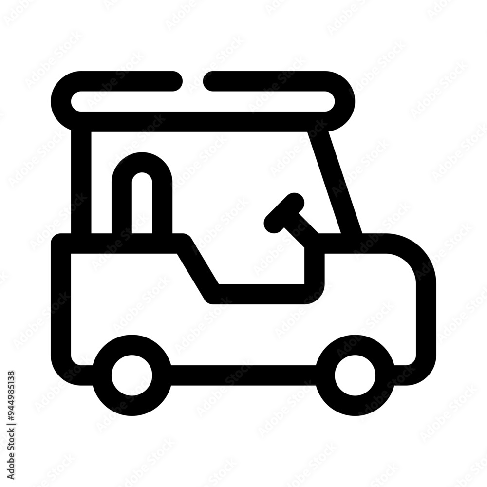 golf cart line icon golf cart line icon