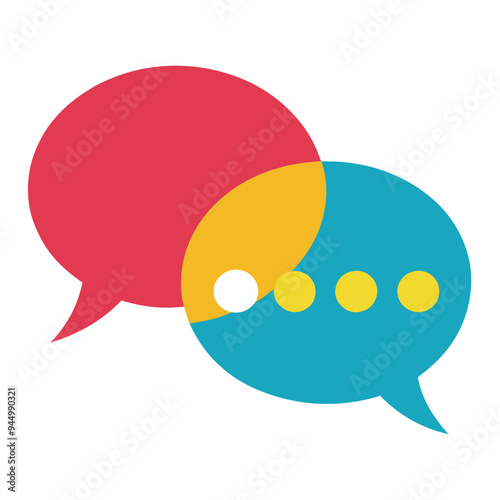 Colorful Speech Bubbles Illustration on White Background