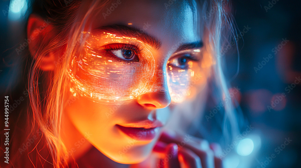 Innovation in Communication - Holographic Smartphone Projecting Video Call, Futuristic Telecommunications Concept Innovation in Communication - Holographic Smartphone Projecting Video Call, Futuristic Telecommunications Concept