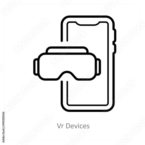 Vr Devices and reality icon concept