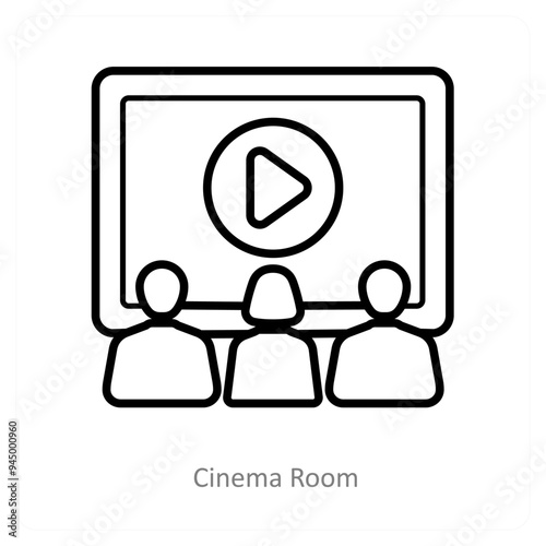 Cinema Room and auditoriam icon concept photo