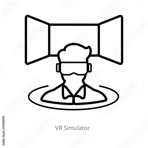 VR Simulator and oculus icon concept