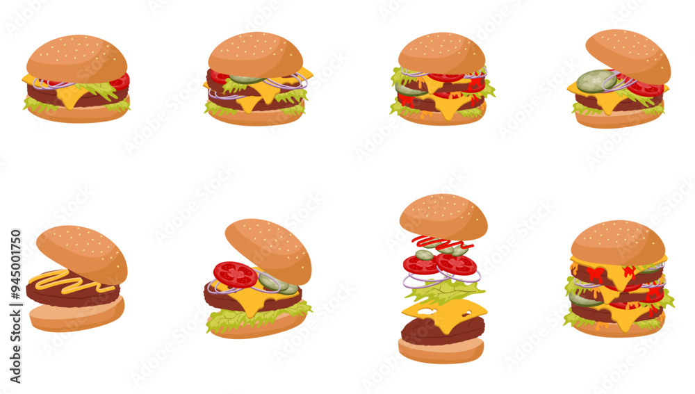 Hamburger Illustration SET Hamburger Illustration SET