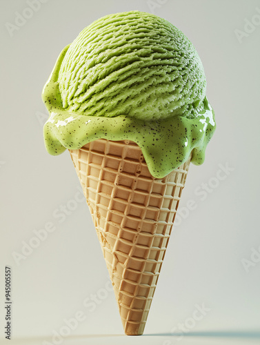 A single scoop of matcha gr...