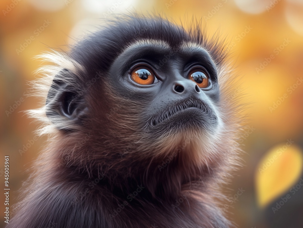 Dusky Langur, Asian Primate, Wild Langur in Nature Dusky Langur, Asian Primate, Wild Langur in Nature