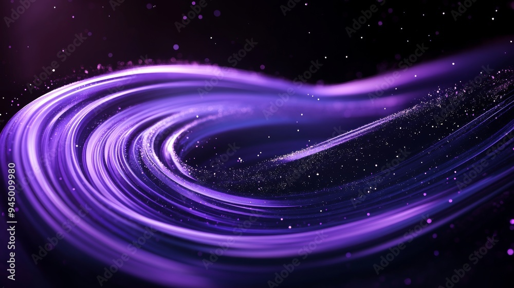 Cosmic double exposure art, swirling galaxy with stars and planets in deep purple and blue tones