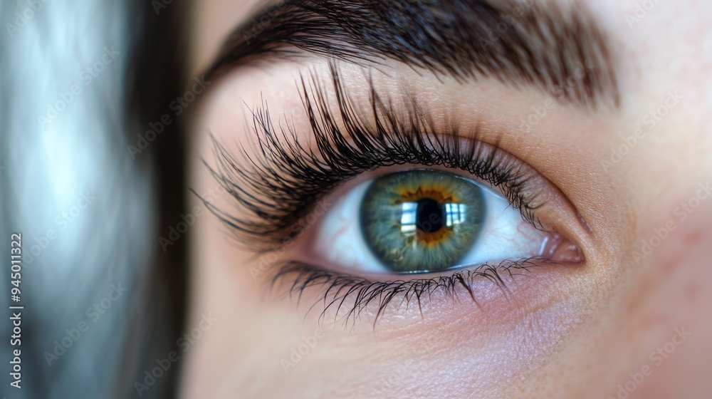 Elegant Lash Stylist’s Day: Close-Up of Client’s Eye with Perfectly Styled Lashes Elegant Lash Stylist’s Day: Close-Up of Client’s Eye with Perfectly Styled Lashes