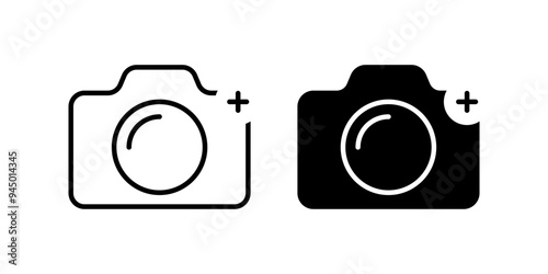 Set of camera plus icons. for mobile concept and web design. vector illustration on white background