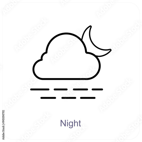Night and visibility icon concept