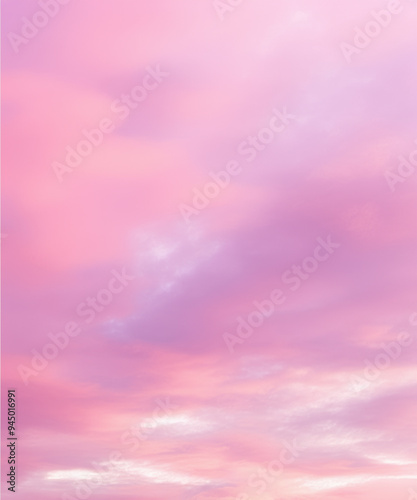 Fototapeta Naklejka Na Ścianę i Meble -  Fantasy sky with sugar cotton pink pastel clouds in a dreamy background