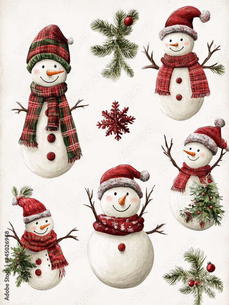Snowman and Candy cane For Christmas Card or Bag design. Christmas card Snowman and Candy cane For Christmas Card or Bag design. Christmas card