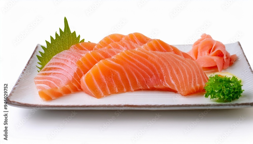 Realistic yummy sashimi with white background, clean, simple, isolated Realistic yummy sashimi with white background, clean, simple, isolated