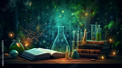 attractive National Science day background design with science stuff