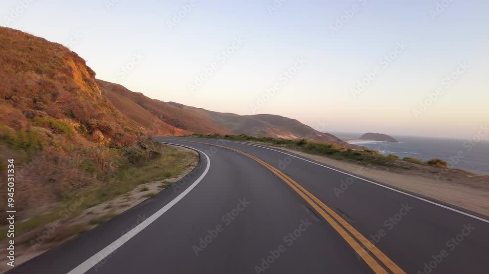 Big Sur Pacific Coast Highway Northbound 8 Pfeiffer Beach to Carmel by the Sea 14 Rear View MultiCam Driving Plate California USA Big Sur Pacific Coast Highway Northbound 8 Pfeiffer Beach to Carmel by the Sea 14 Rear View MultiCam Driving Plate California USA