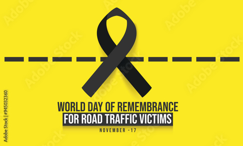 World day of remembrance for road traffic victims. background, banner, card, poster, template. Vector illustration.