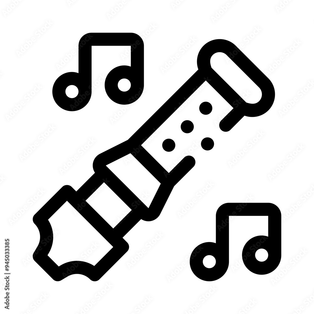woodwind instrument line icon woodwind instrument line icon