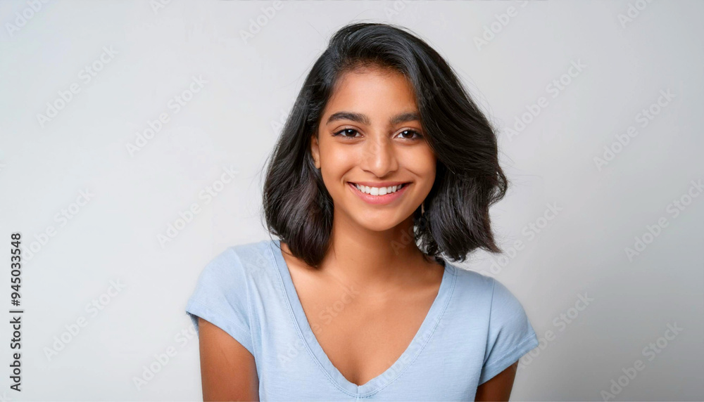 A refreshing and healthy portrait of a South Asian woman wearing white clothing A refreshing and healthy portrait of a South Asian woman wearing white clothing