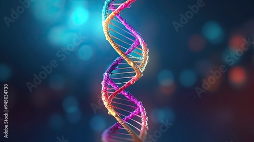scientific cartoon medical spiral genetic dna 3d illustration rendering 3d icon isolated
