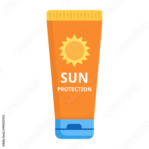 Sun Protection Flat Vector Illustration photo