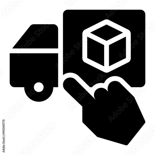 delivery control, distribution control, logistic control, supply control, inventory control solid or glyph icon