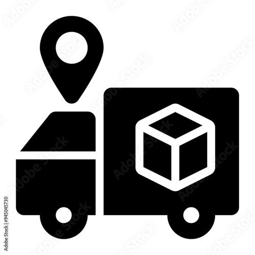 shipping location, shipment tracking, delivery location, delivery tracking, transportation location solid or glyph icon