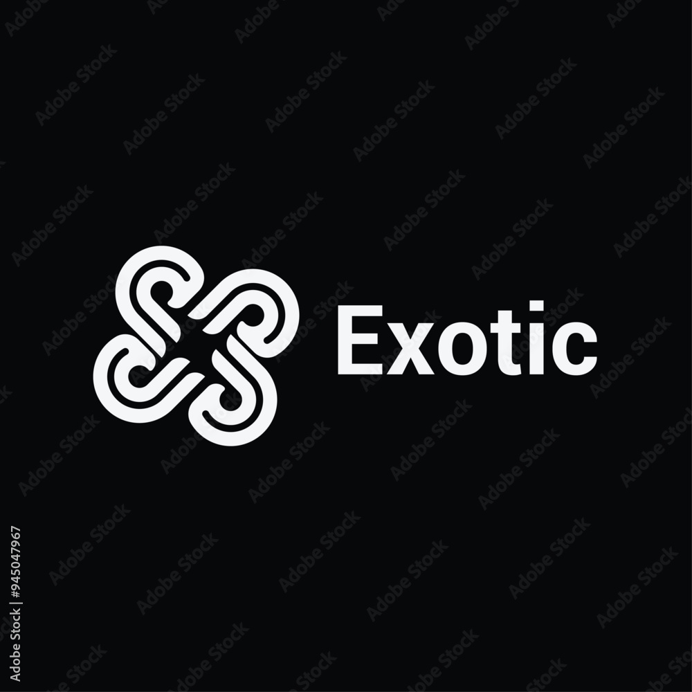 Black and white exotic logo
Black and white exotic logo