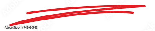 Line marker underline shape, underlining with a red line. Vector