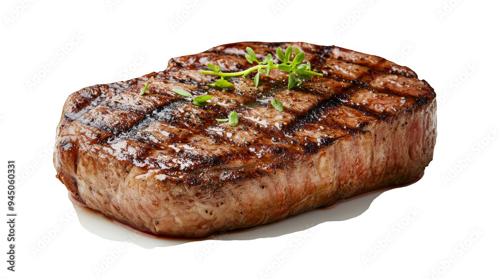 Grilled Beef Steak with Herbs Close up Isolated Food Photography Grilled Beef Steak with Herbs Close up Isolated Food Photography