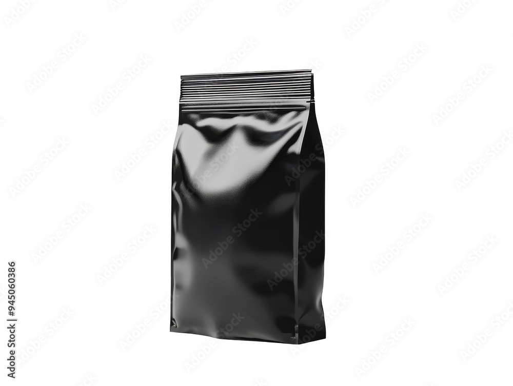 Black Matte Stand Up Pouch Mockup for Food or Product Packaging Black Matte Stand Up Pouch Mockup for Food or Product Packaging