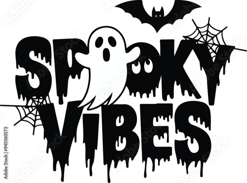 Spooky Vibes vector Art Illustration 
