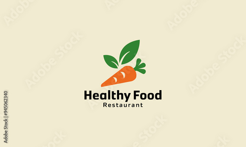 logo design template of a healthy food vector flat design