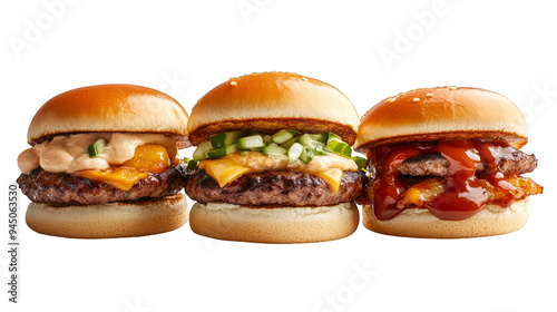 Gourmet Mini Cheeseburgers with Different Toppings