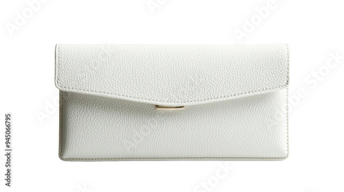 Elegant white wallet with textured surface and stylish gold clasp, perfect for organizing cards and cash in a chic manner.