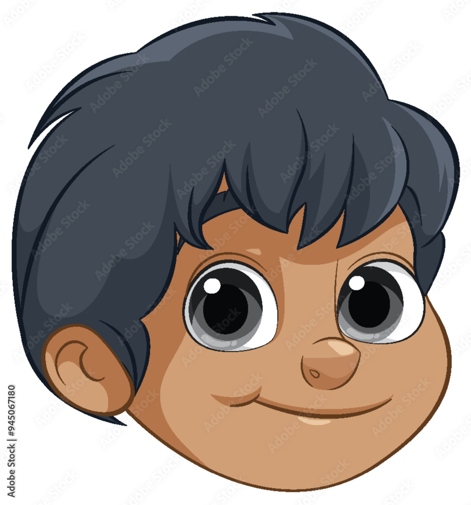 Smiling Boy Cartoon Illustration Smiling Boy Cartoon Illustration