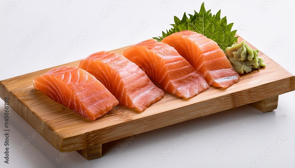 Sashimi on wood with white background isolated Sashimi on wood with white background isolated