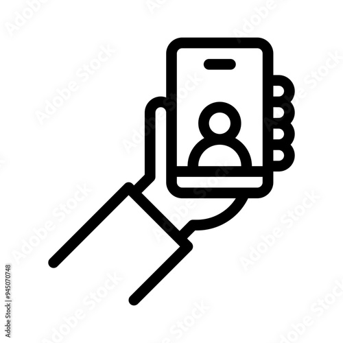 selfie line icon