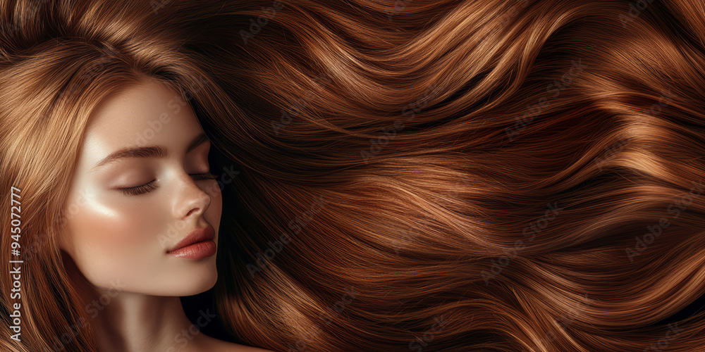 Beautiful woman with long, straight, and shiny hair Beautiful woman with long, straight, and shiny hair