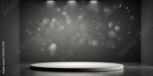 Luminescent Monochrome Podium for Chic Product Presentations in Dark Ambience. photo