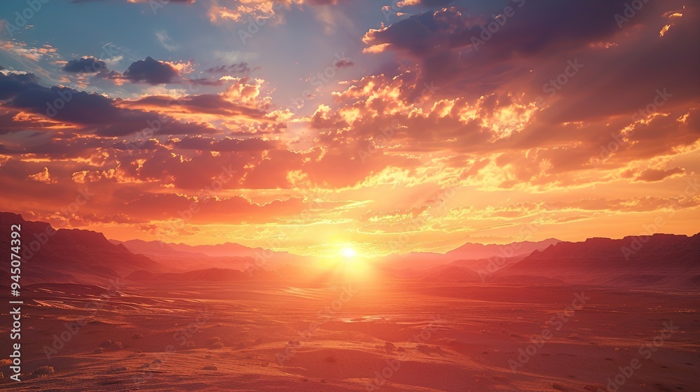 A dramatic sunset over a vast desert landscape, with colors blazing across the sky in a breathtaking display of light and shadow, inspiring feelings of awe and euphoria. A dramatic sunset over a vast desert landscape, with colors blazing across the sky in a breathtaking display of light and shadow, inspiring feelings of awe and euphoria.