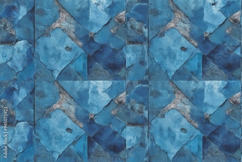 Retro Blue Textured Patterns for Wall and Outdoor Applications