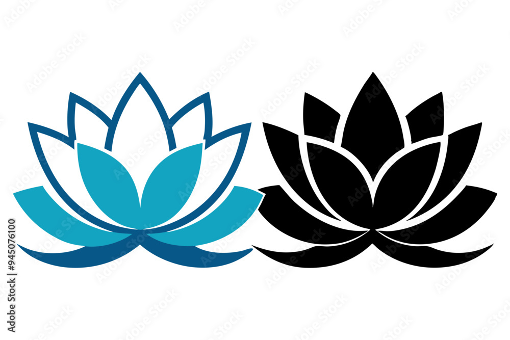 Minimalist Lotus Flower Clipart with Graceful Petals and Calm Aura Minimalist Lotus Flower Clipart with Graceful Petals and Calm Aura