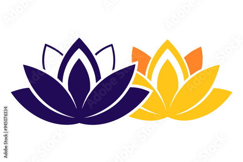 Minimalist Lotus Flower Clipart with Graceful Petals and Calm Aura