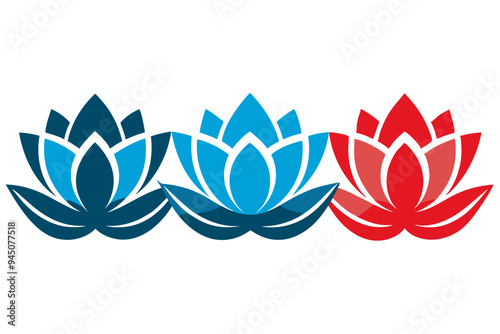 Minimalist Lotus Flower Clipart with Graceful Petals and Calm Aura