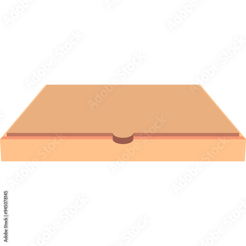 Brown Cardboard Pizza Box. Empty Box for Pizza. Isometric Cartoon Vector Illustration