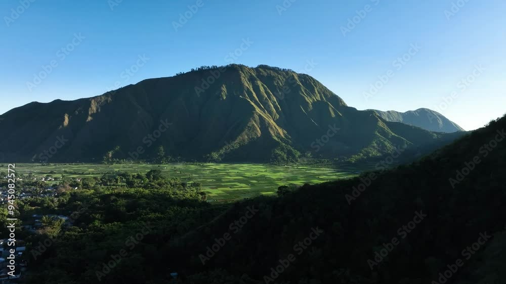 Aerial View of Vegetable Farmland in Sembalun, Lombok, Indonesia Aerial View of Vegetable Farmland in Sembalun, Lombok, Indonesia